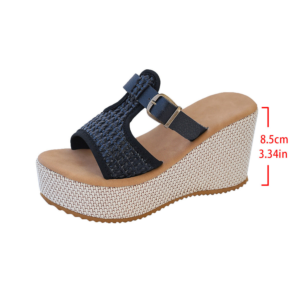Keilabsatz-Sandalen mit dicker Sohle
