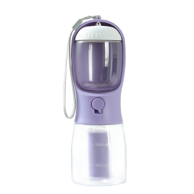 3-in-1 Pet-Flasche mit Wasser, Futter & Müllbeutel