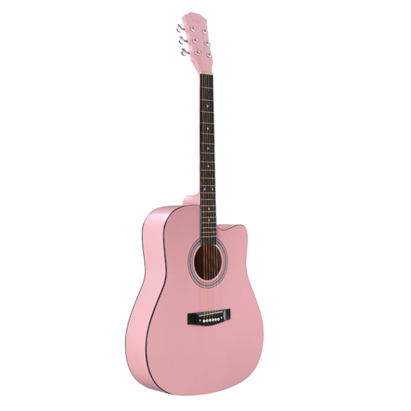 Pink 41-Zoll Dreadnought Akustikgitarre Cutaway