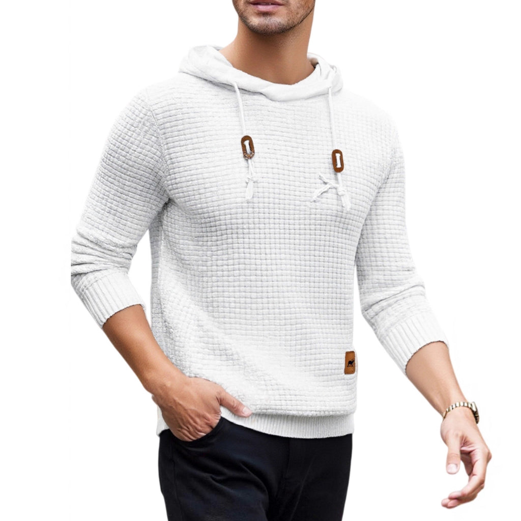 Männlicher Strickpullover mit Kapuzenfunktion | LuxeStyle