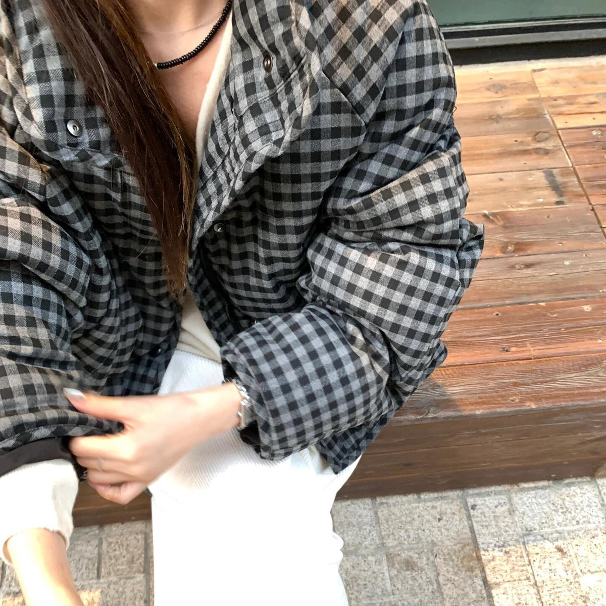 Gefütterte Jacke mit Karomuster | LuxeStyle