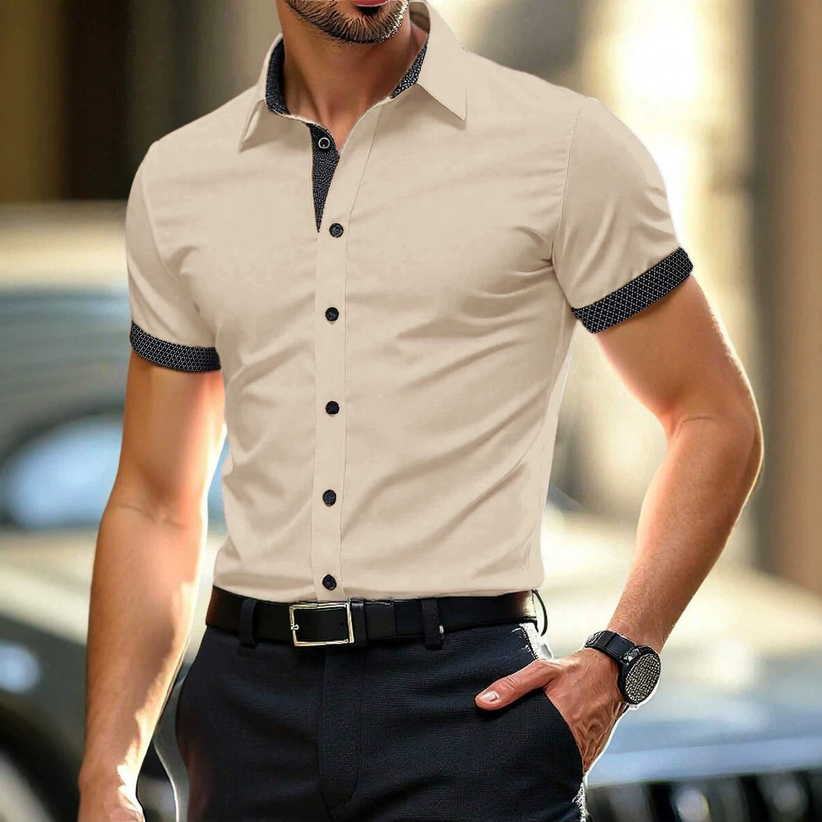 Sommerhemd Herren Kurzarm Casual