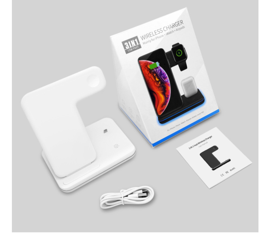 3-in-1 Wireless Ladestation für Apple & Android