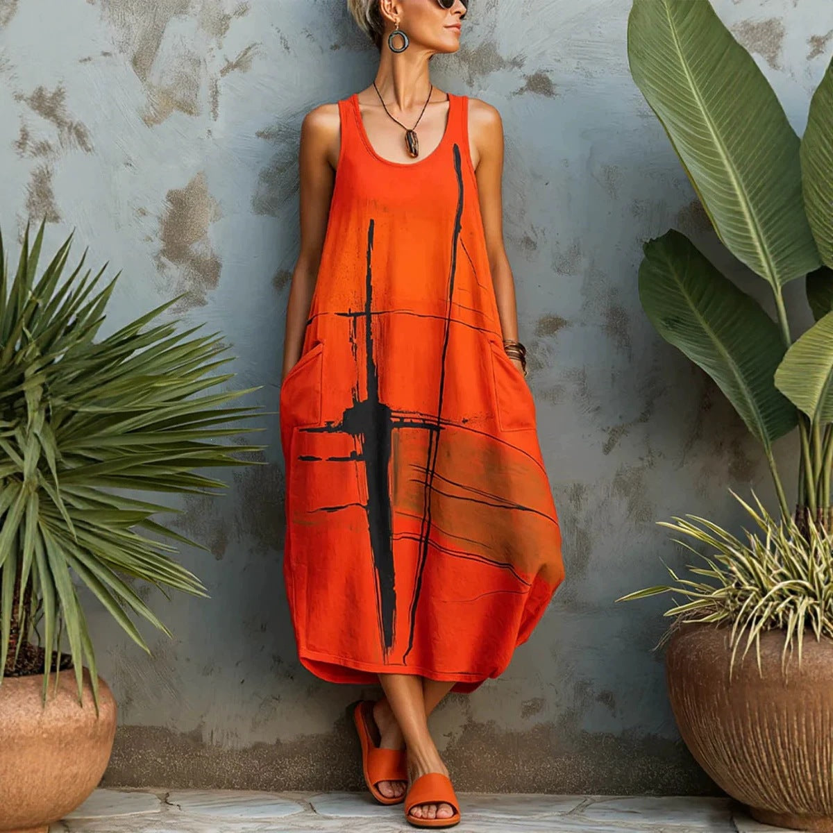 Sommerliches Casual-Kleid mit Taschen – Bild 3 | LuxeStyle