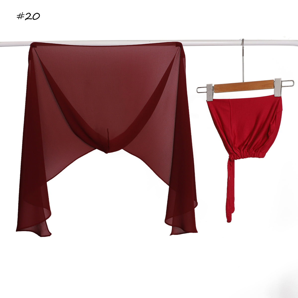 Chiffon-Schal-Set mit Kapuze – Bild 20 | LuxeStyle