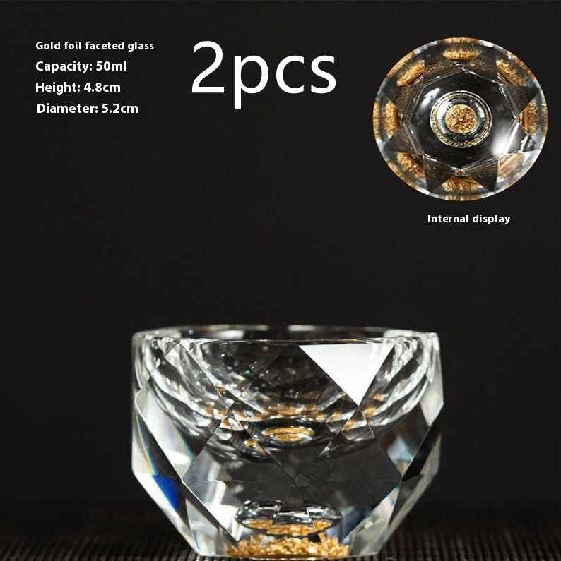 Diamant-Kristallglas mit Goldfolie oder Türkis