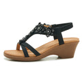 Rhinestenblume Wedge Sandalen