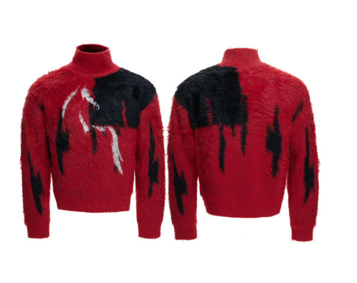 Pullover mit Fuchs-Faux-Fur-Kontrast