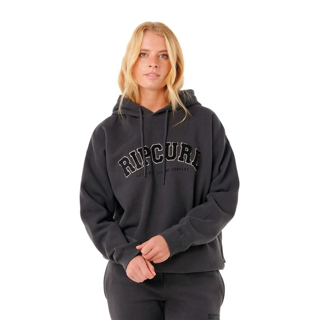 Damen Sweater mit Kapuze Rip Curl Varsity Hoodie Schwarz