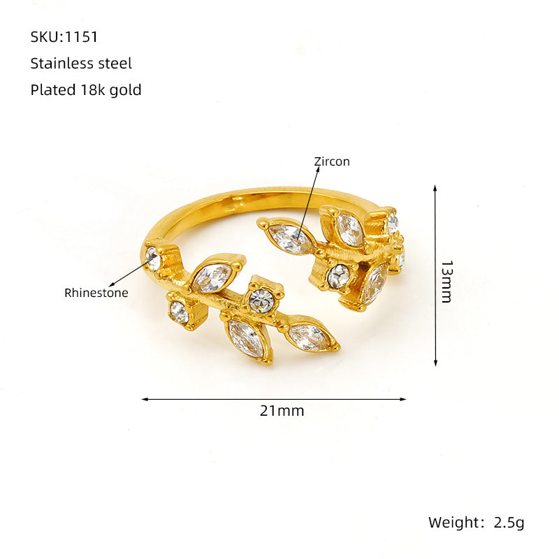Hufeisenring mit Zirkonia, verstellbar | LuxeStyle