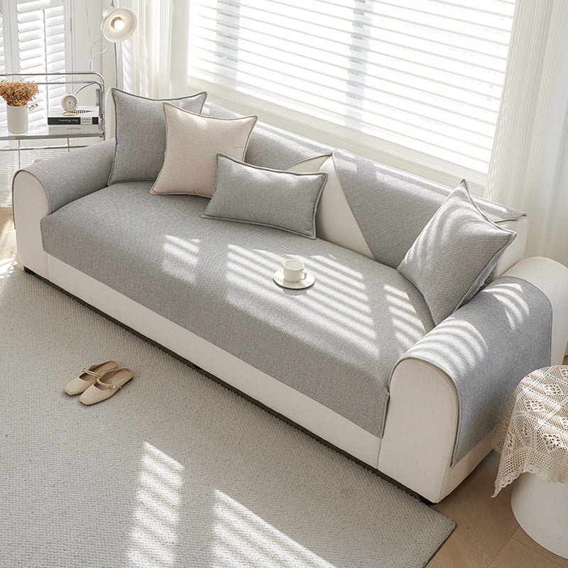Sofa Kissenhülle aus Chenille, rutschfest – Ansicht 8
