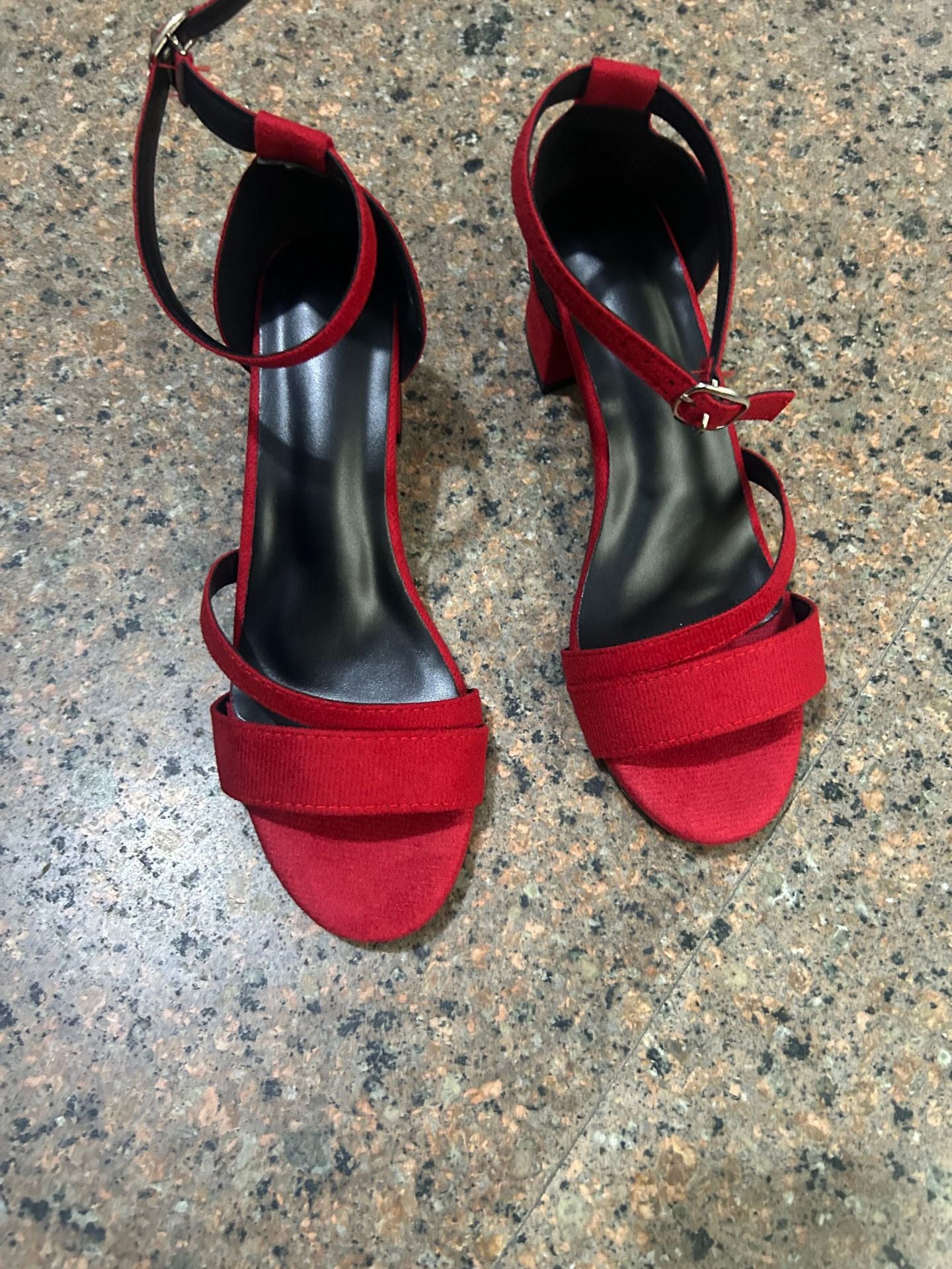 Damen Blockabsatzschuhe Suede Peep-Toe