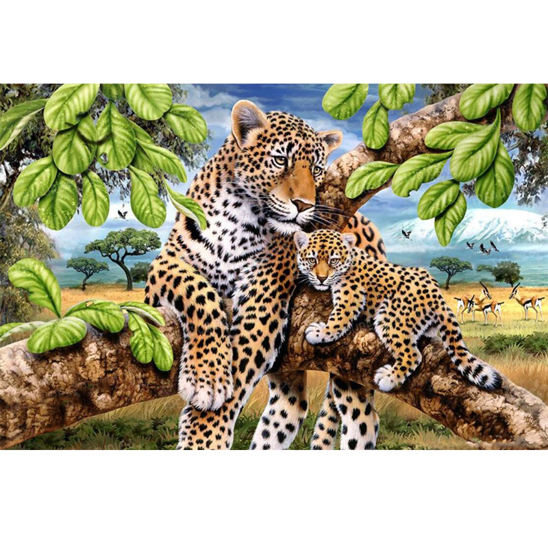 Leopard und ihr Junges