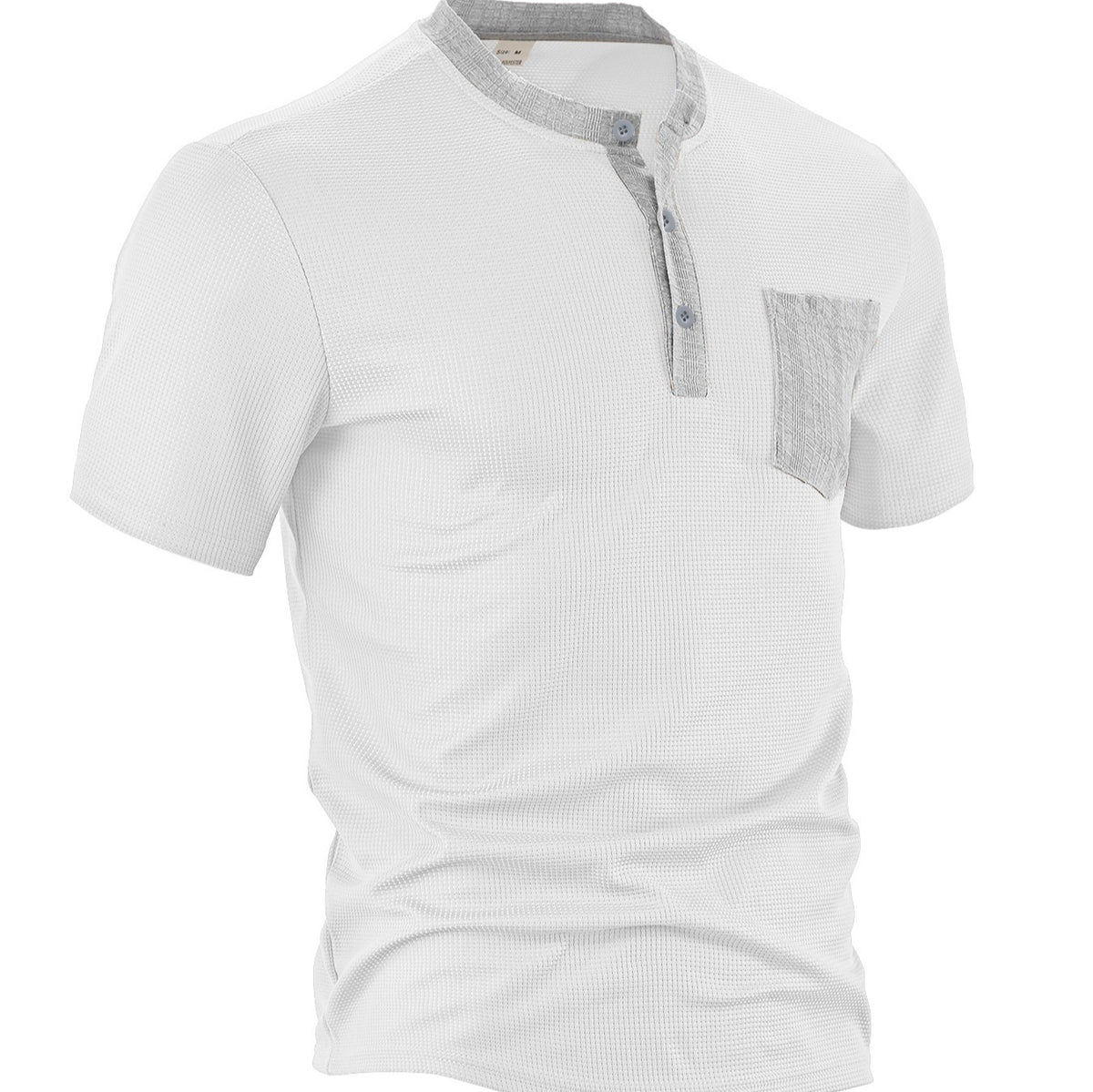Herren Henley Shirt Waffelstrick Kurzarm – Bild 6 | LuxeStyle