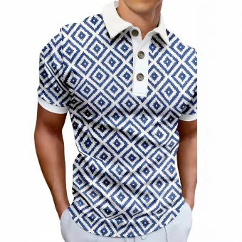 Herren-Polo mit 3D-Druck-Muster