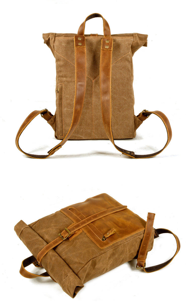Retro-Canvas-Rucksack für Männer – schwarz – Bild 8 | LuxeStyle