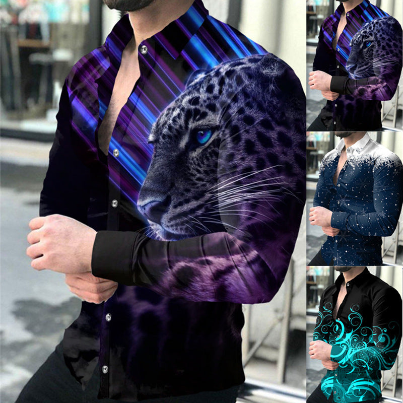 Langärmliges 3D-Druck-Shirt für Männer – Bild 3 | LuxeStyle