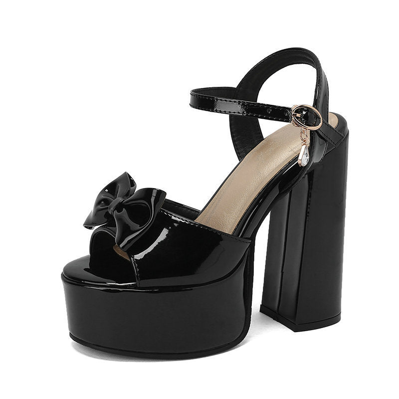 Peep-Toe Sandalen mit Chunky-Heel – Bild 5 | LuxeStyle