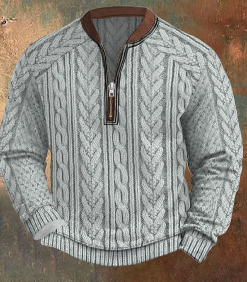 Herren Half-Zip Hoodie mit Karomuster