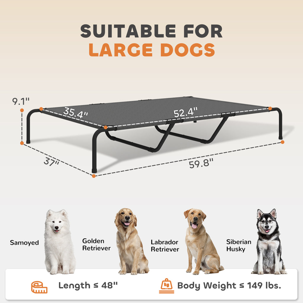 Erhöhtes Hundebett für grosse Hunde, Grau