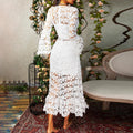 Elegantes Maxi-Spitzenkleid mit V-Ausschnitt – Bild 7 | LuxeStyle