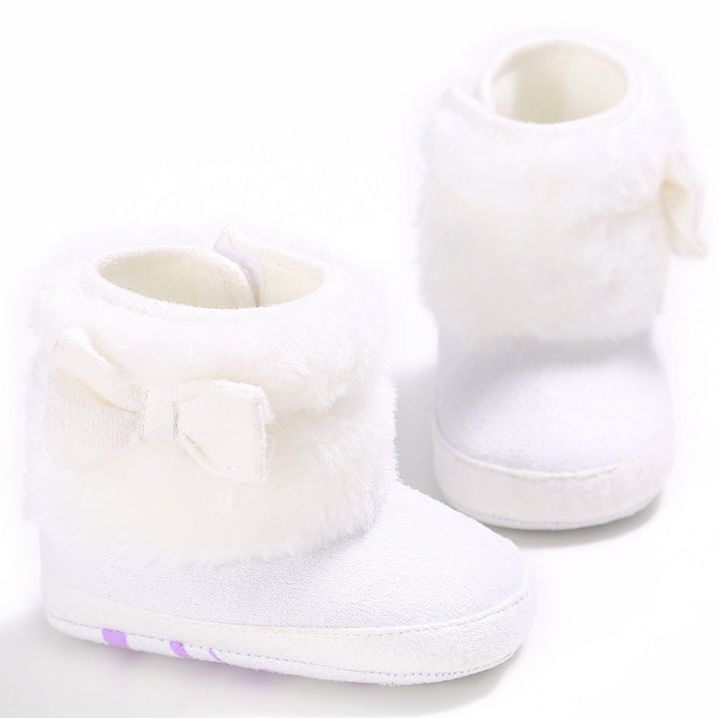 Baby Mädchen Plüsch-Lauflernschuh – Bild 4 | LuxeStyle