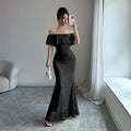 Elegantes Off-Shoulder Spitzenkleid mit Volants