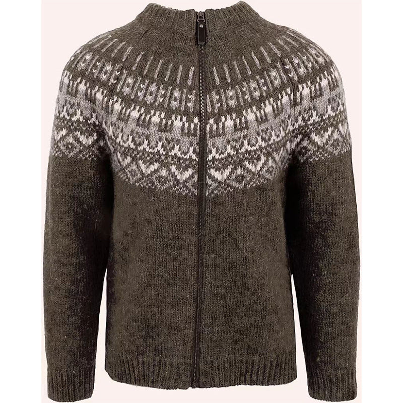 Jacquard Strickpullover für Herren