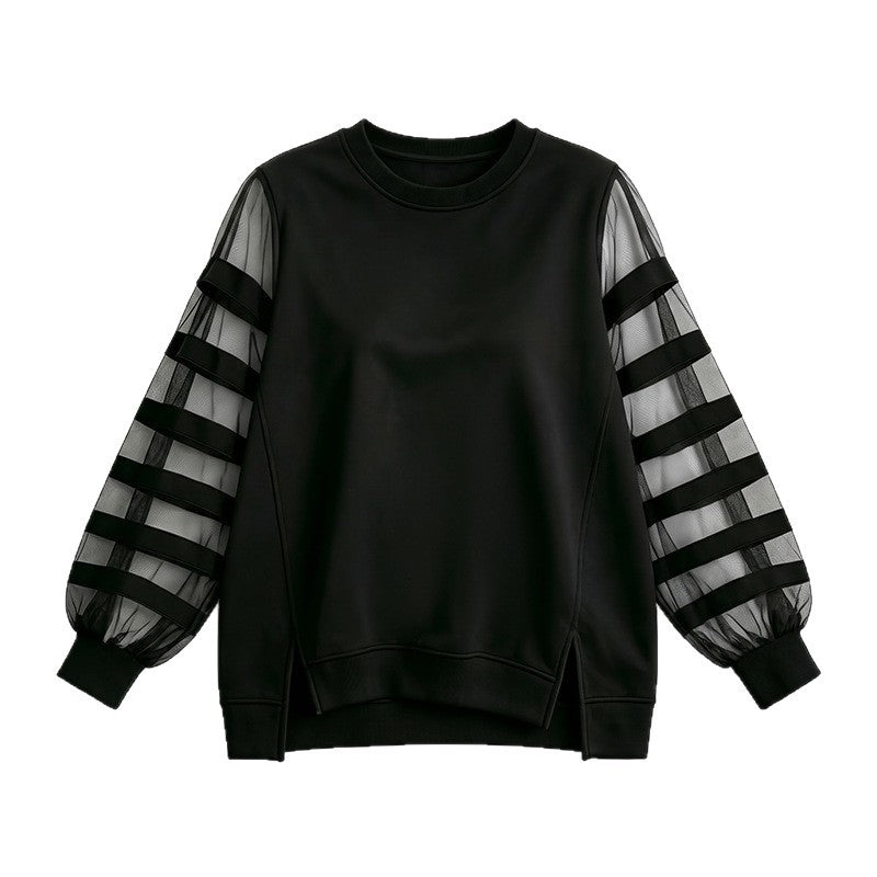 Gestreiftes Langarmshirt mit Puffärmeln – Bild 3 | LuxeStyle