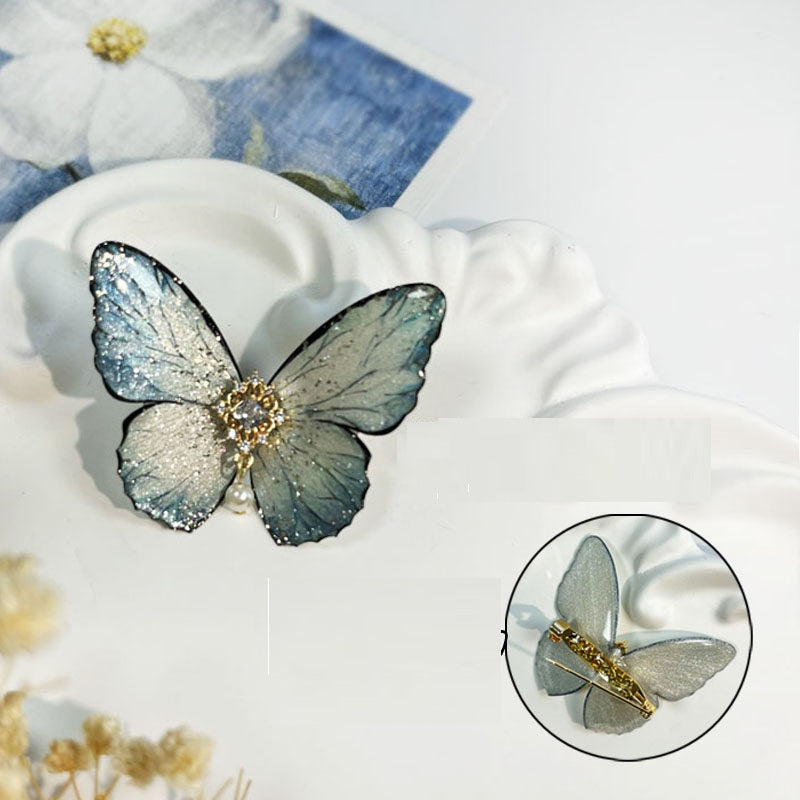 Retro Eisgrau-blau Schmetterling Haarclip – Bild 2 | LuxeStyle