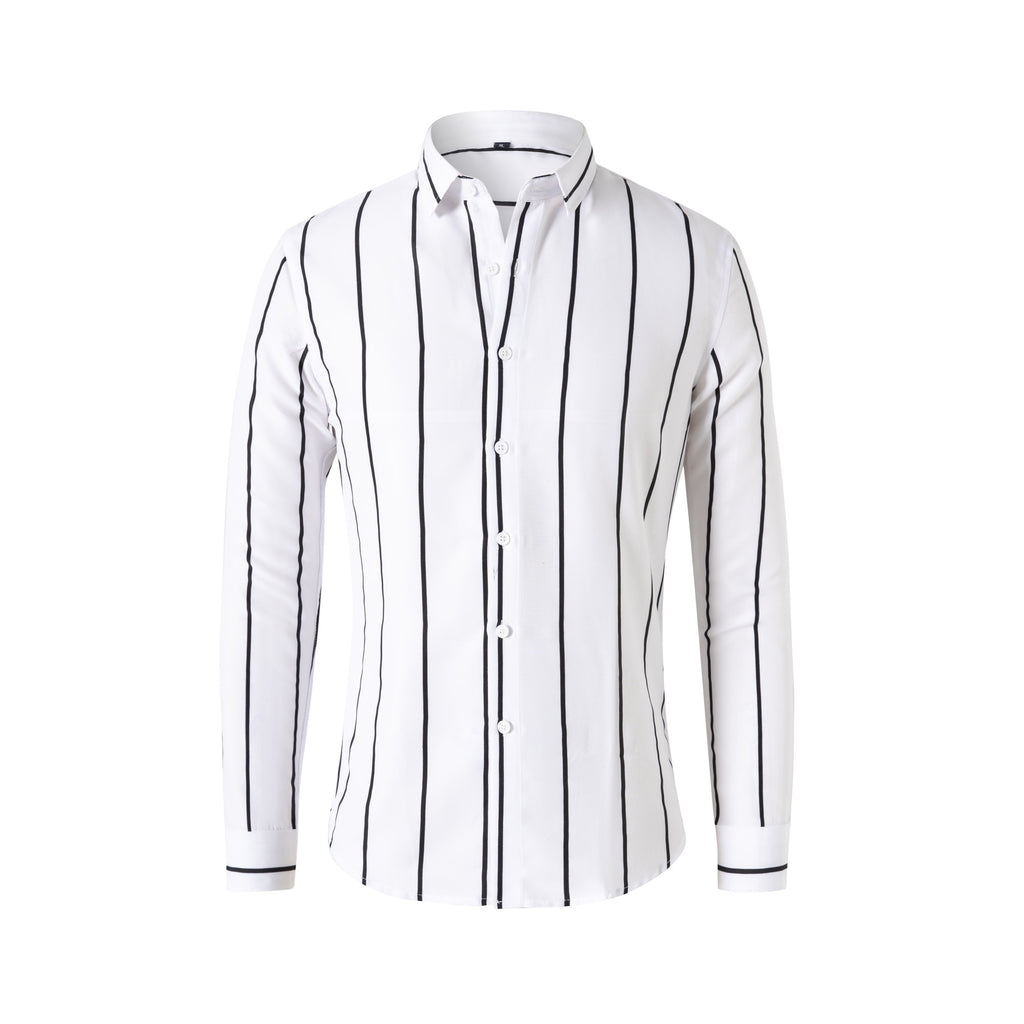 Slim-Fit Langarmhemd für Herren mit Streifen | LuxeStyle
