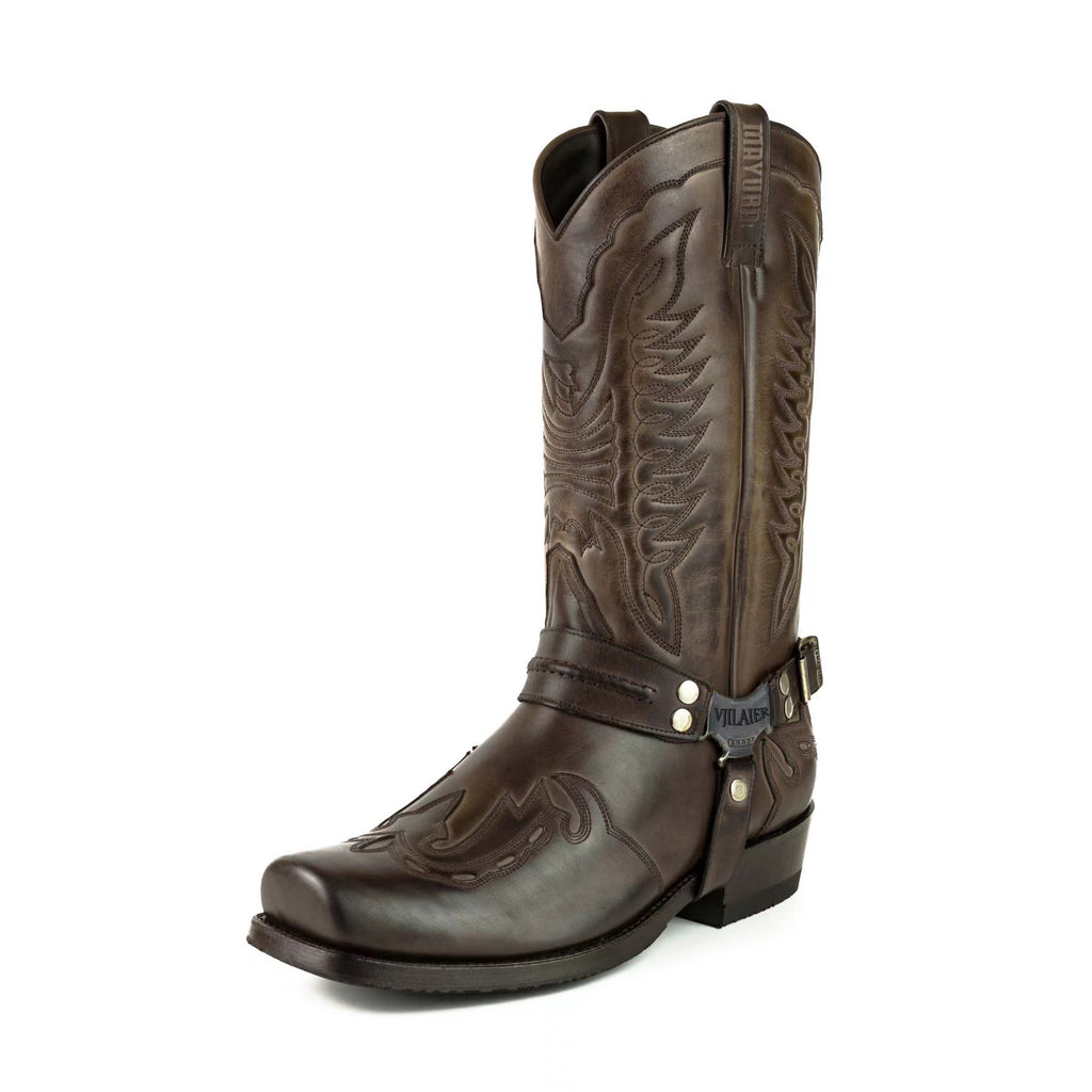 Mid-Calf Boots mit Schnalle und Blockabsatz