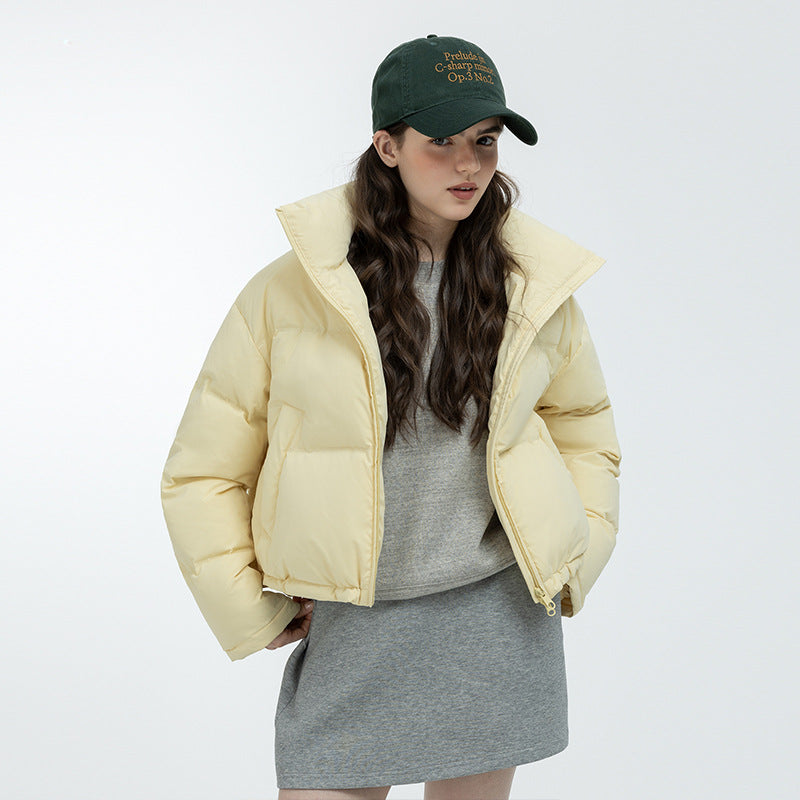 Kurze Daunenjacke mit Stehkragen – Bild 2 | LuxeStyle