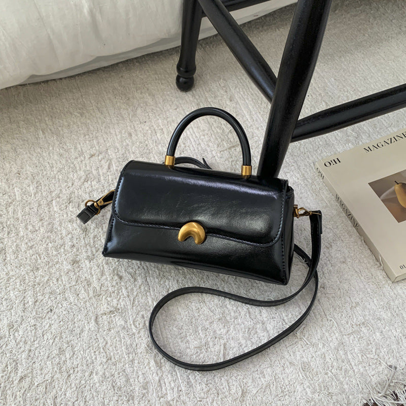 Henkeltasche «Lune» · Top-Handle mit Gold-Clip, Crossbody