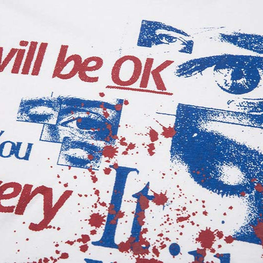 Langarmshirt mit Augen- und Buchstaben-Print – Bild 4 | LuxeStyle