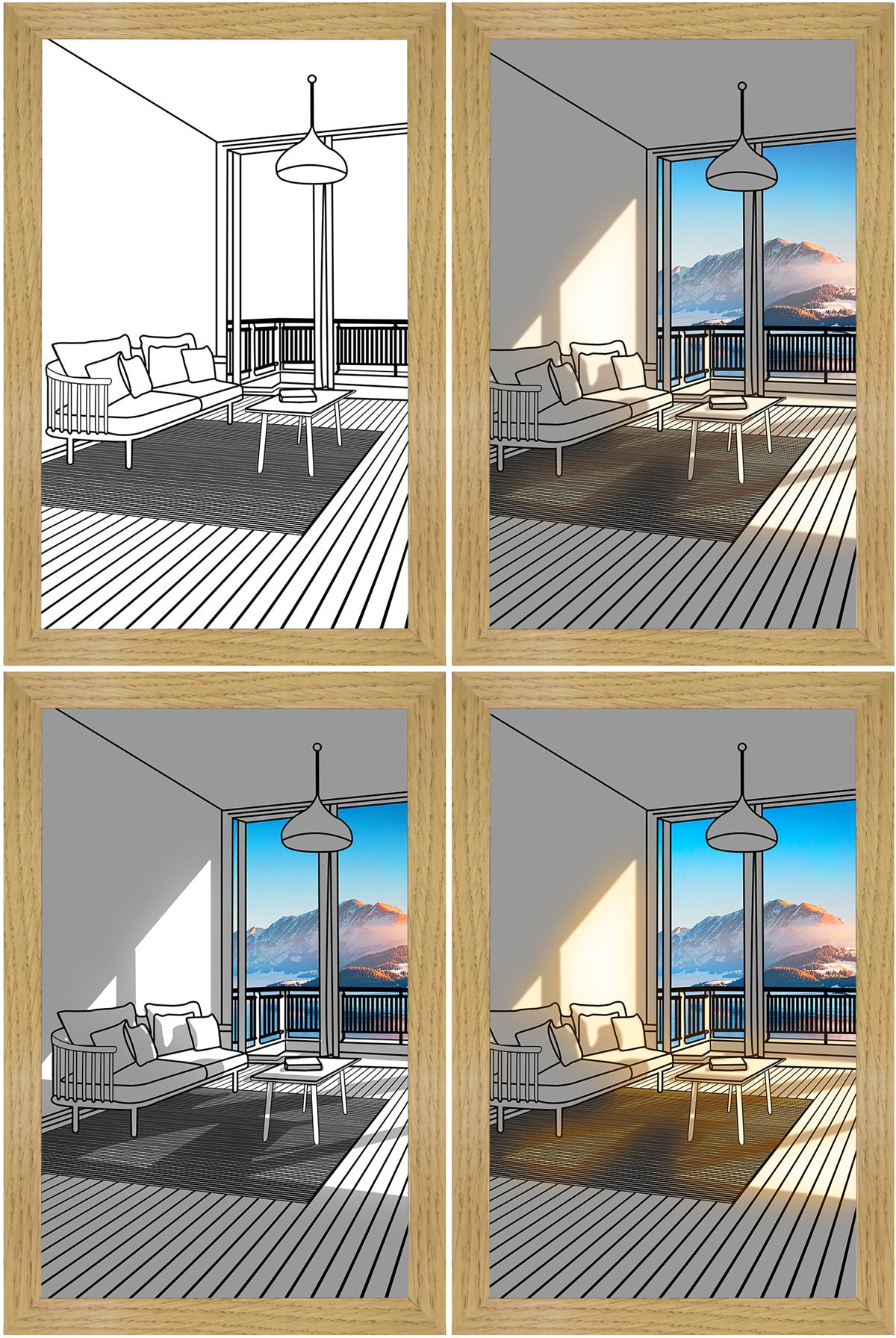 Beleuchtetes LED-Bild mit Sonnenschein-Effekt