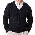 Herren V-Ausschnitt Pullover mit Zopfmuster – Bild 1 | LuxeStyle