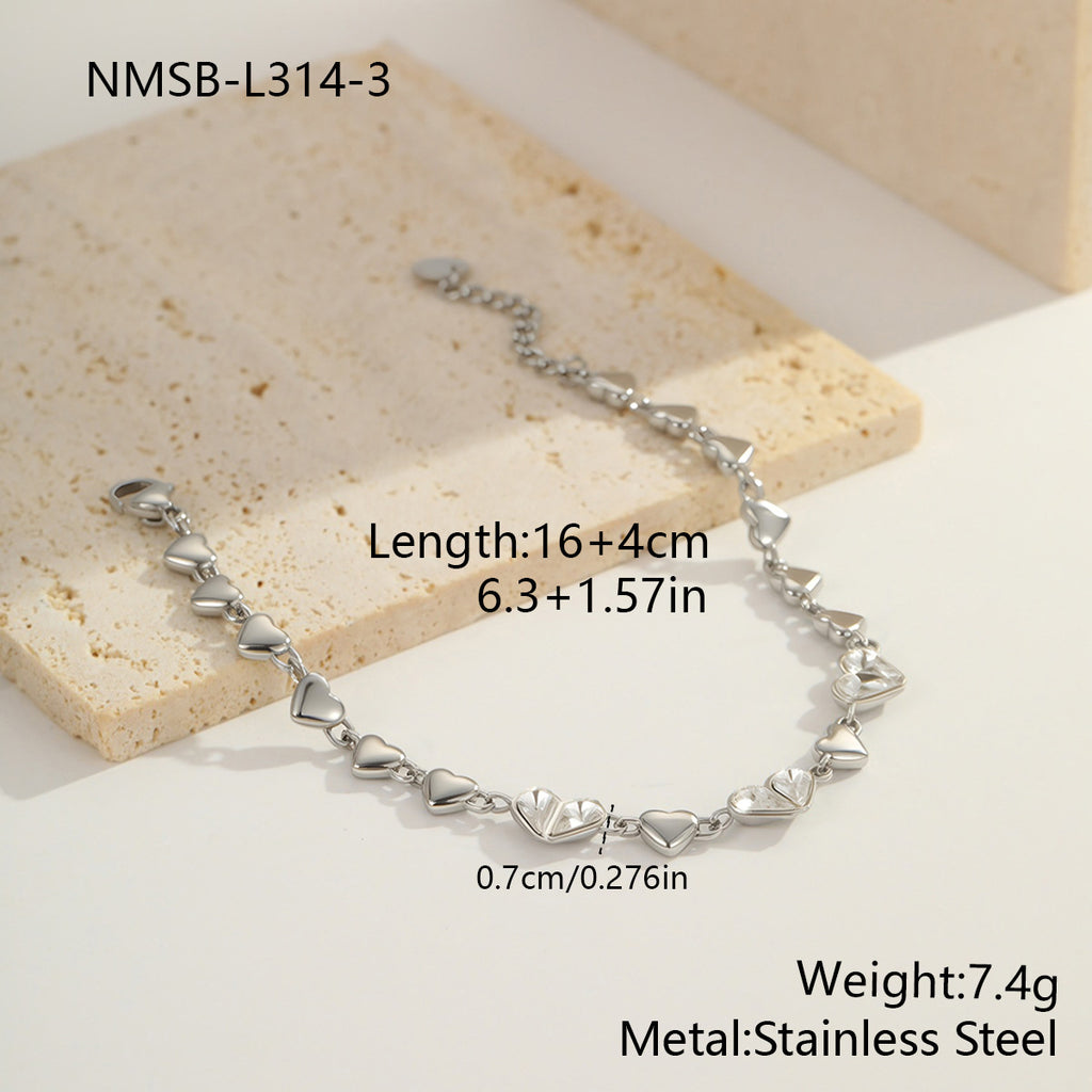 Herz-Zirkon Armband aus farbbeständigem Edelstahl – Bild 13 | LuxeStyle