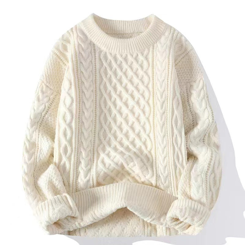 Fleecegefütterter Rundhals-High-Neck Pullover