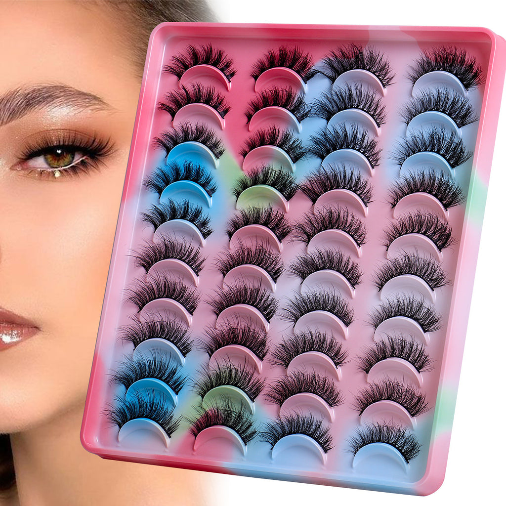 Handgemachte Nerzimitat-Wimpern (20 Paar)
