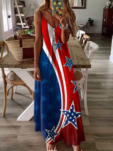 3D Digitaldruck Flaggen-Kleid für Damen