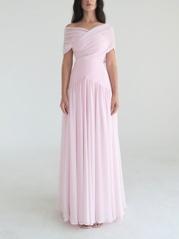 Elegantes Maxikleid mit Kreuzdesign und Rüschenärmeln – Bild 2 | LuxeStyle