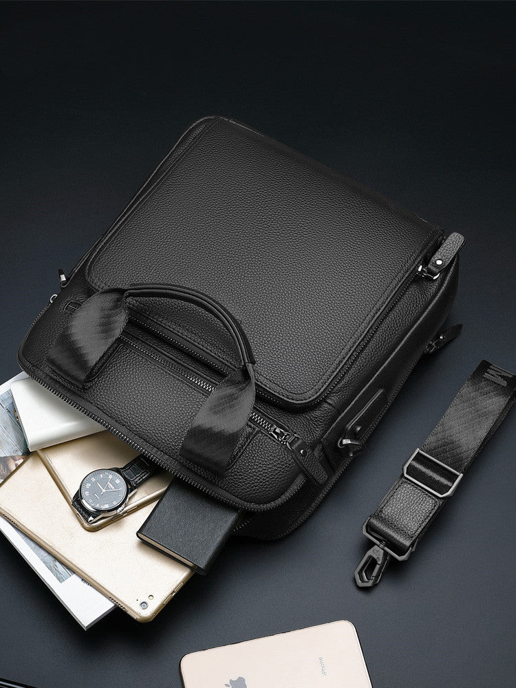Schultertasche aus erster Schicht Rindsleder – Bild 2 | LuxeStyle