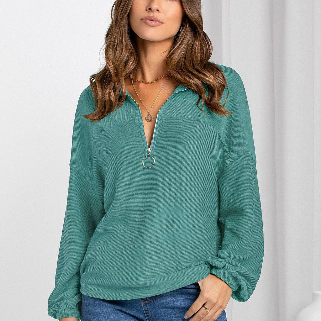 Lässiger V-Neck Pullover mit langen Ärmeln