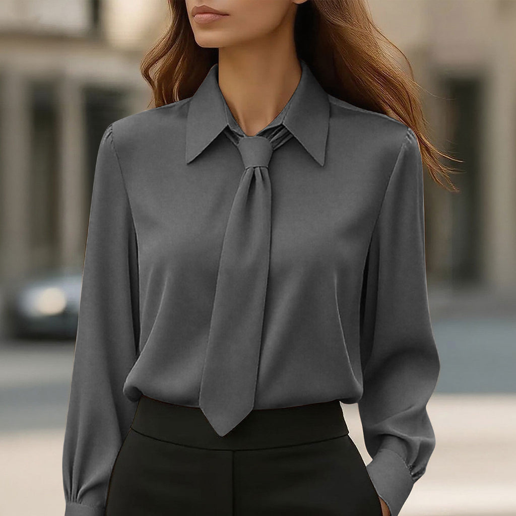 Elegante Satin-Bluse mit französischer Manschette