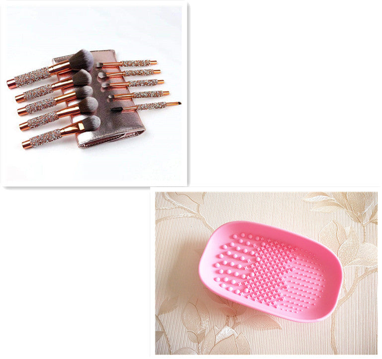10er Make-up Pinselset mit Holzgriff