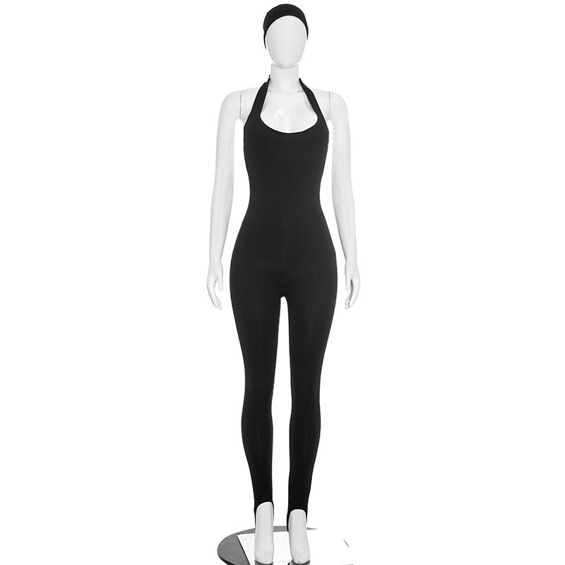 Jumpsuit mit Neckholder und Stirnband