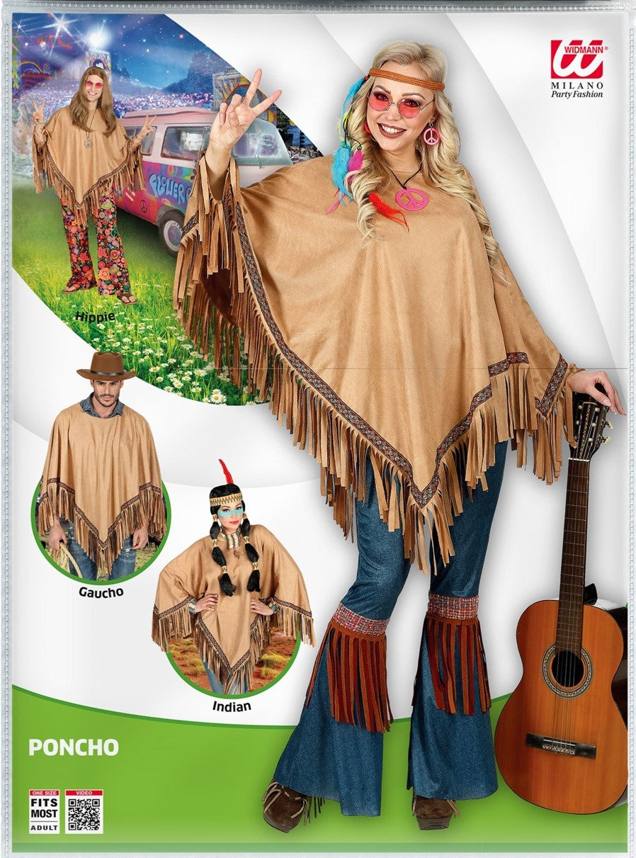 Poncho Hippie oder Gaucho-Cowboy · Gr. one Size
