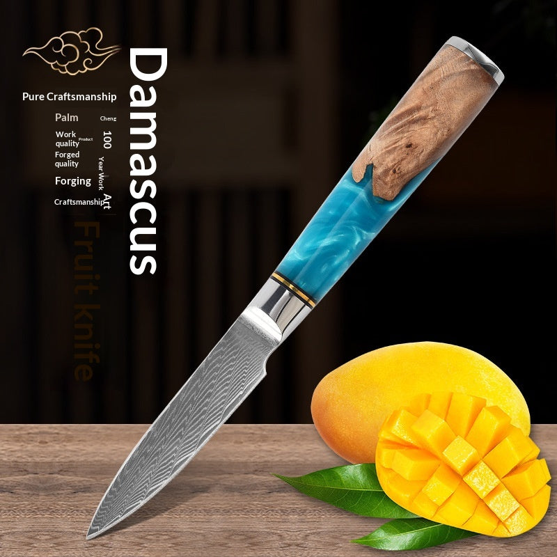 Damast Küchenmesser und Schäler Set