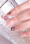 Press On Nails Leopard-Print mit Glitzer